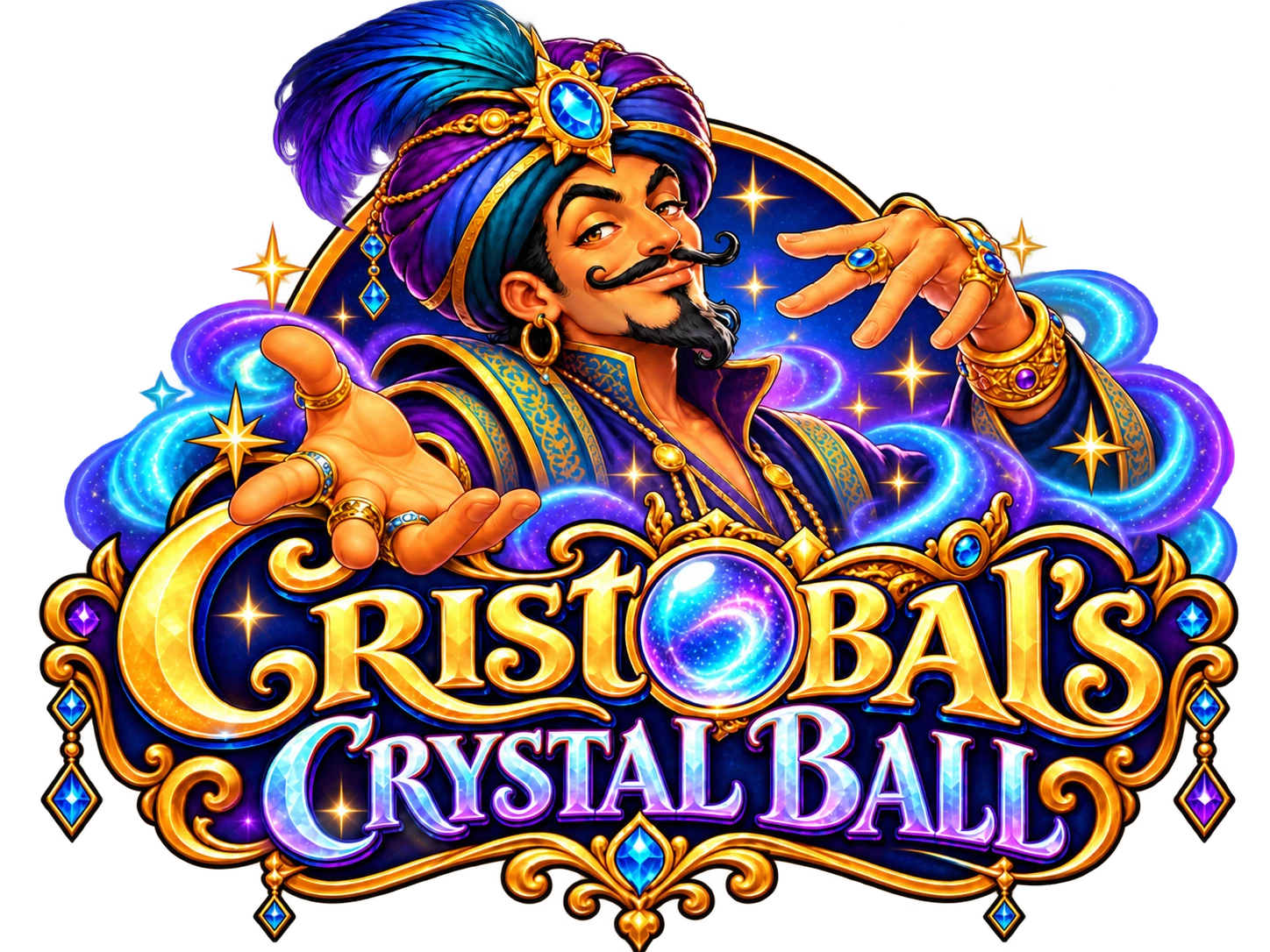 Cristobal's Crystal Ball official illustrated logo with the crystal ball as the O